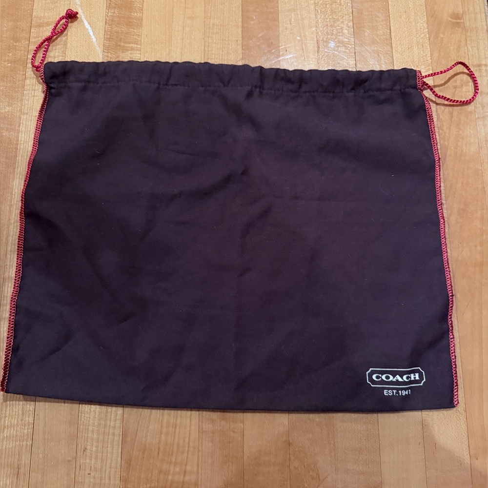 Coach Brown Bag with Red Accents